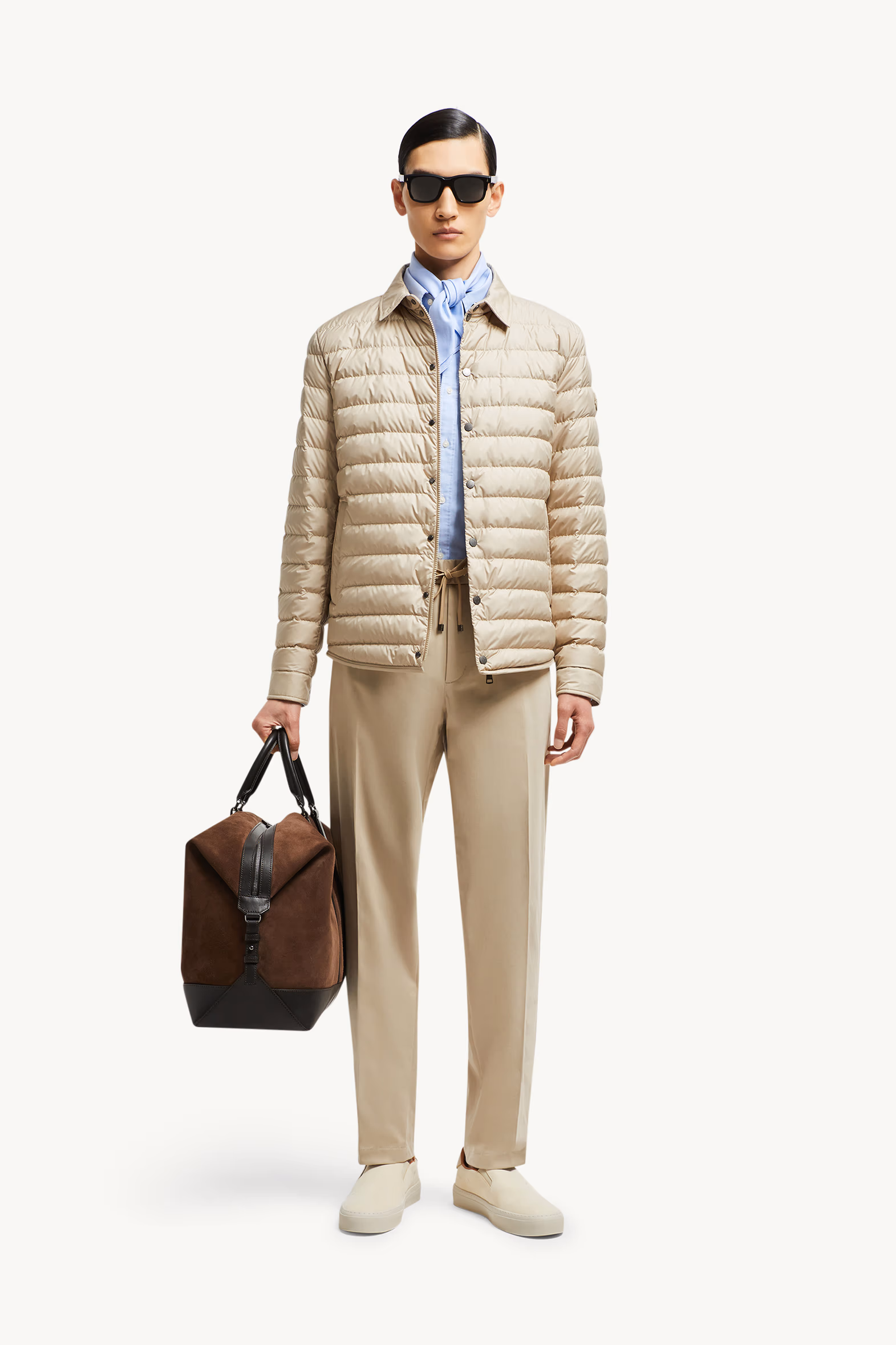 Pantalones deportivos de algodón Hombre Beige Moncler 0